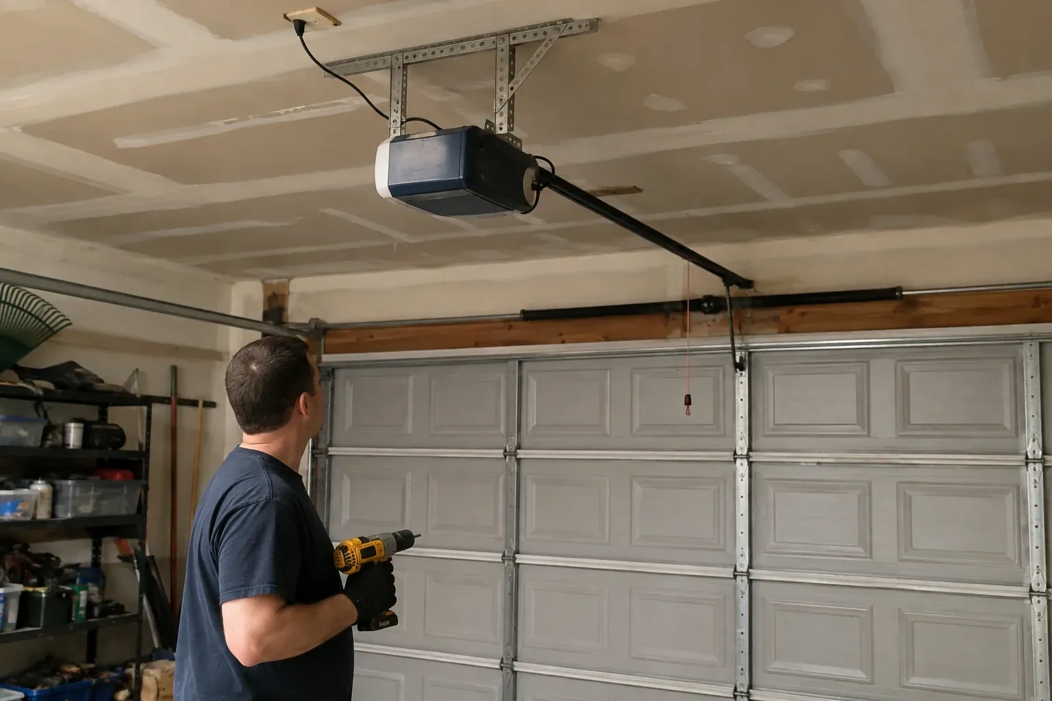 Illustrative garage doors scene — Chain-Drive Opener Repair, Scugog