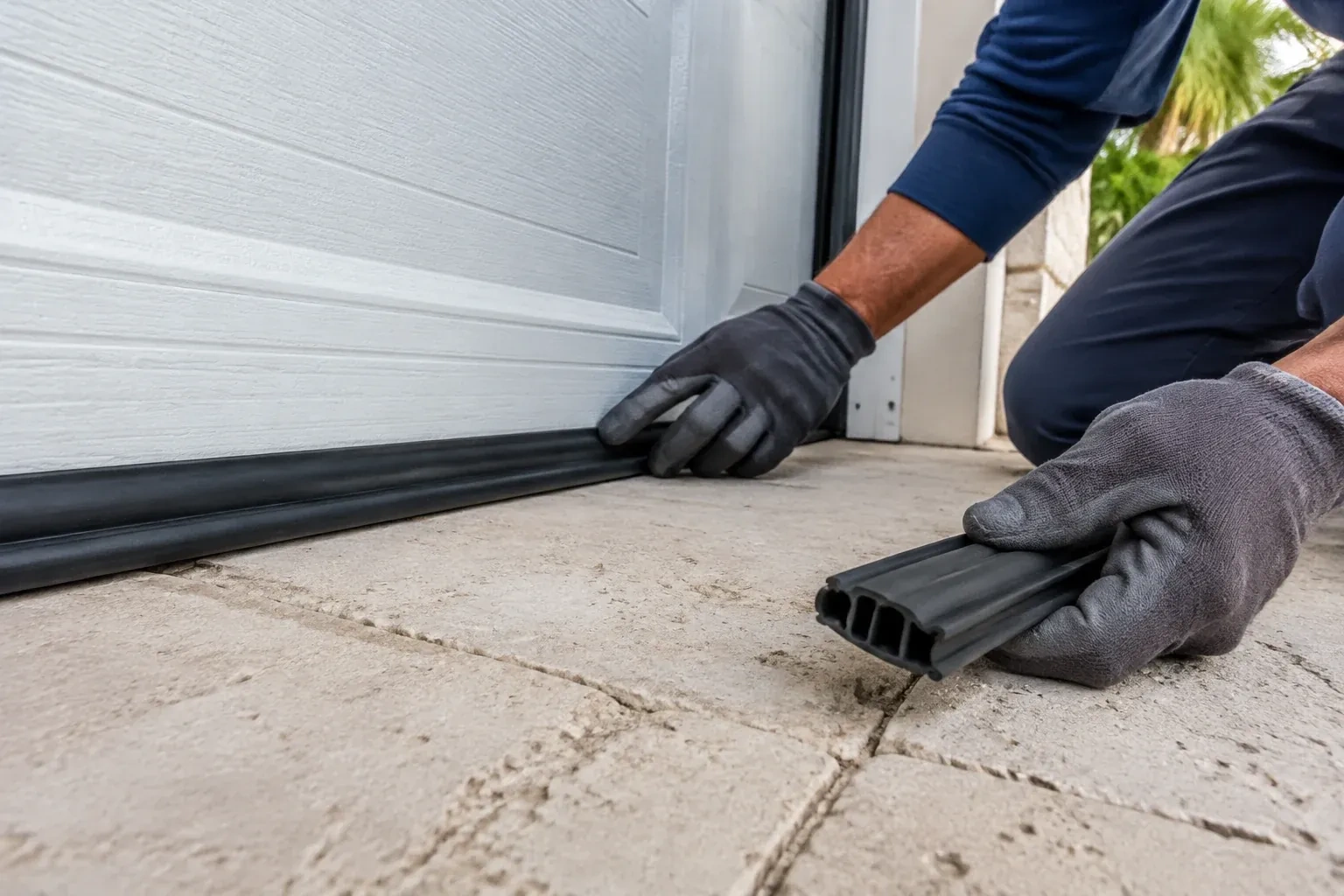 Illustrative garage doors scene; not an actual job — Garage Door Bottom Seal Replacement, Scugog