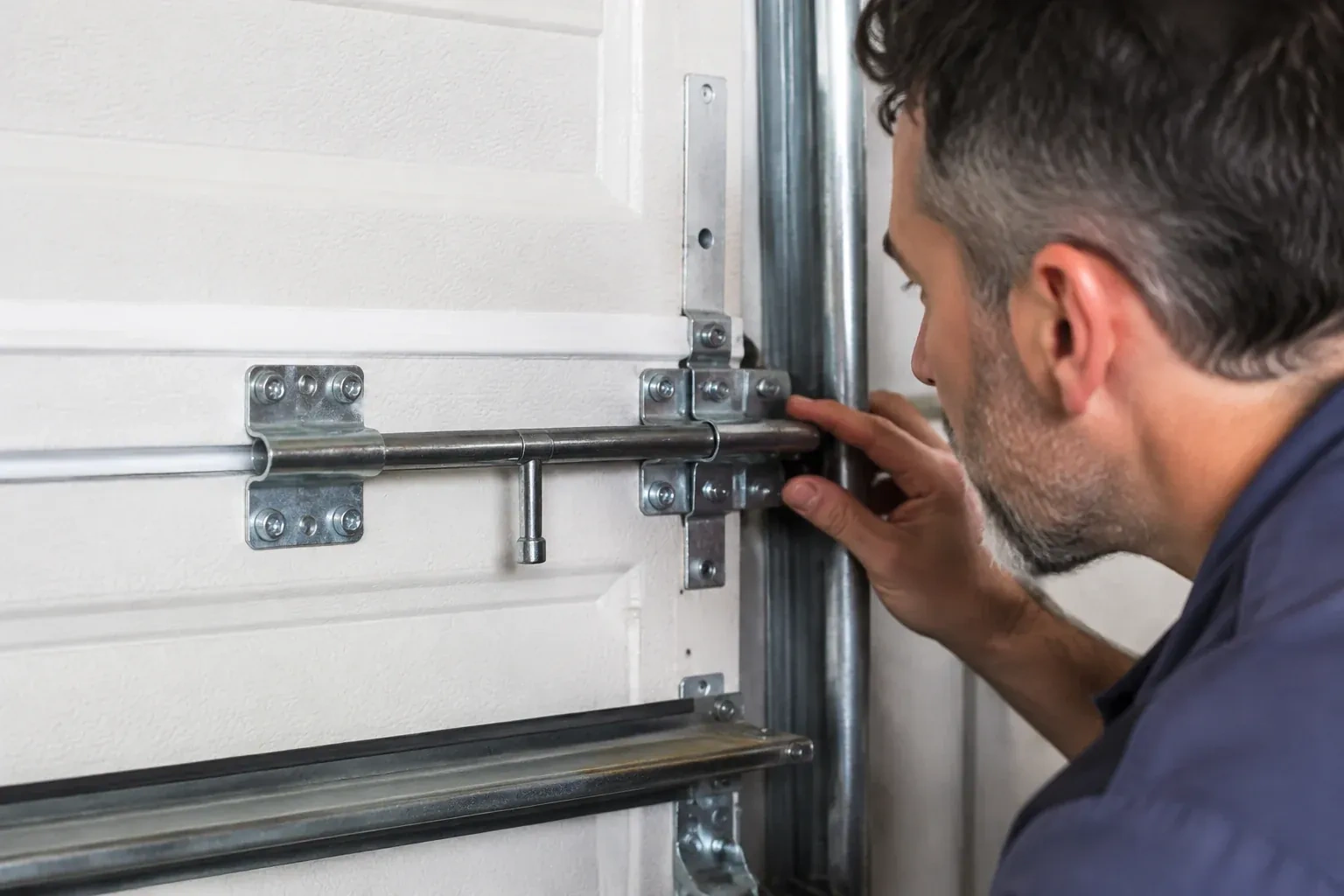 Illustrative garage doors scene; not an actual job — Garage Door Manual Lock Repair, Scugog