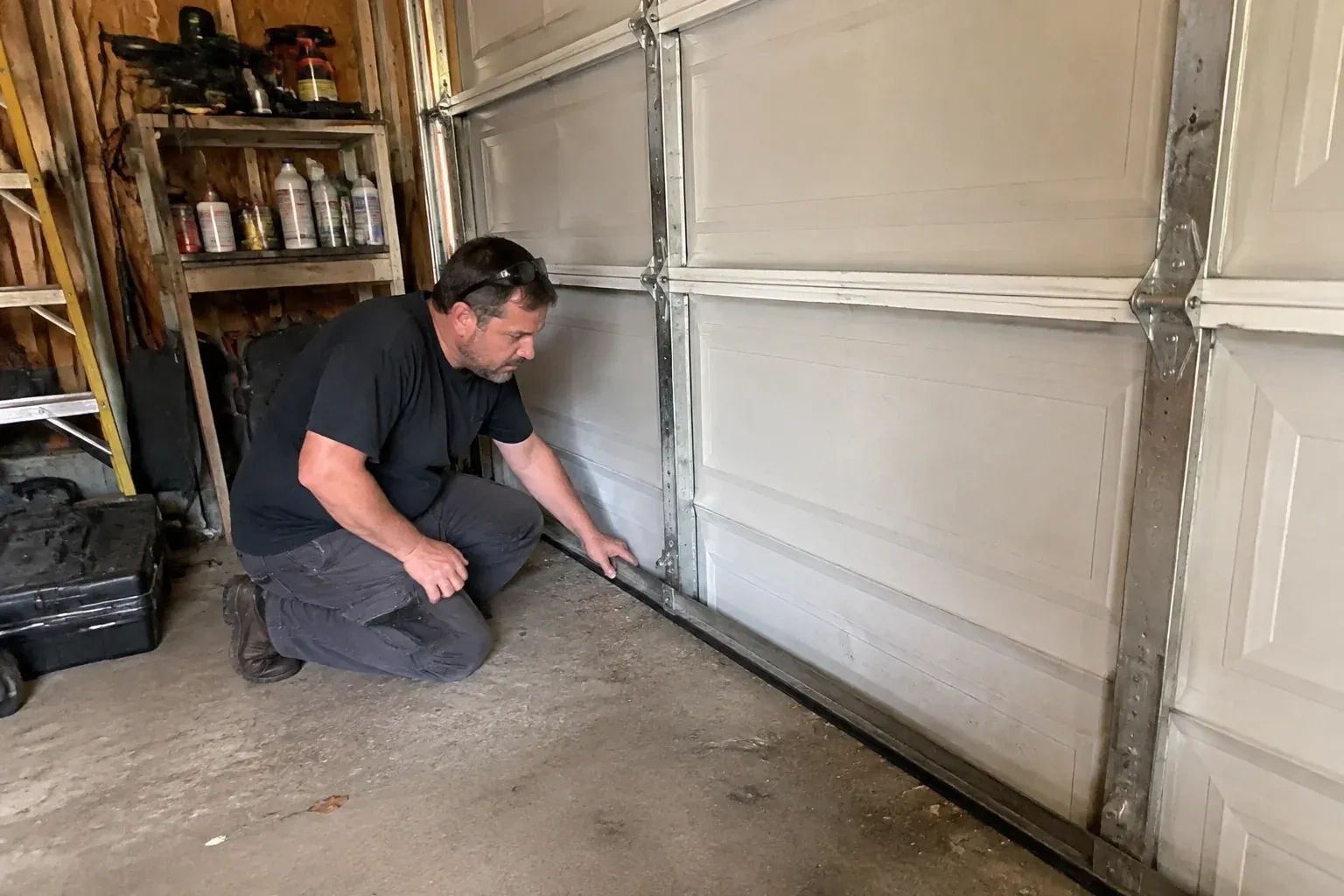 Illustrative garage doors scene; not an actual job — Garage Door Roller Replacement, Scugog